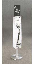 Wet Umbrella Bag Holder Satin Aluminum Finish